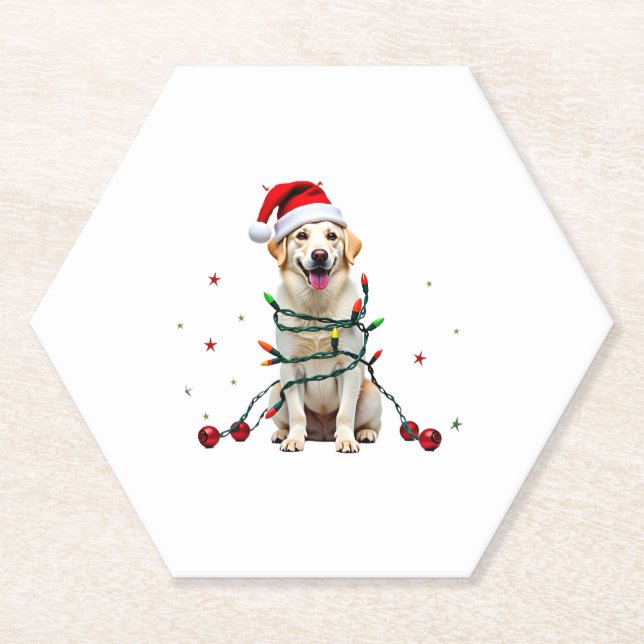 Weißer Boxerhund hässlicher Weihnachtspullover lus Untersetzer (Vorderseite)