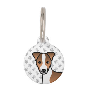 Weißer & Brauner Glatthaar Jack Russell Terrier Ko Haustiermarke