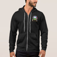 Weißer Büffel-Fleece-ZipHoodie