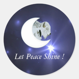 Weißer Büffel-Frieden - Aufkleber