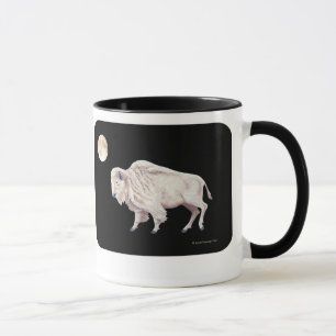 Weißer Büffel-Vollmond-Entwurf Tasse