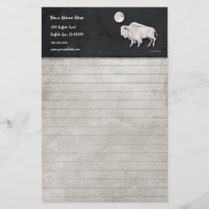 Weißer Büffel-Vollmond gezeichnet Briefpapier