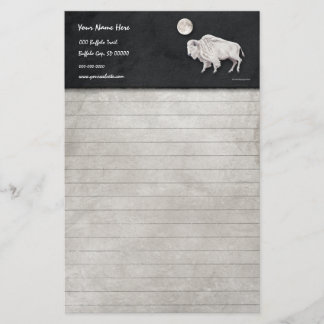 Weißer Büffel-Vollmond gezeichnet Briefpapier