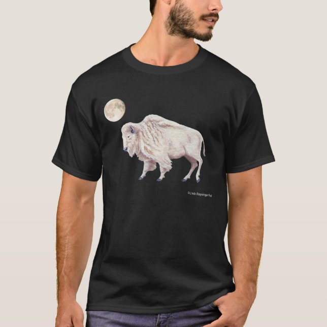 Weißer Büffel-Vollmond T-Shirt (Vorderseite)
