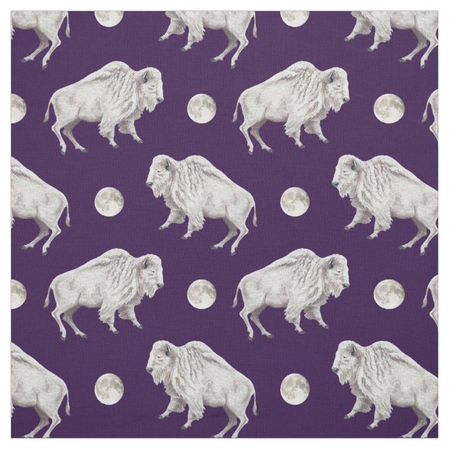 Weißer Büffel-weißer Vollmond Stoff (Muster)