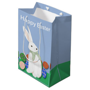 Weißer Bunny und Eier Mittlere Geschenktüte