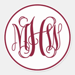 Weißer Burgunder Rebstock Schrift Monogramm, DIY B Runder Aufkleber