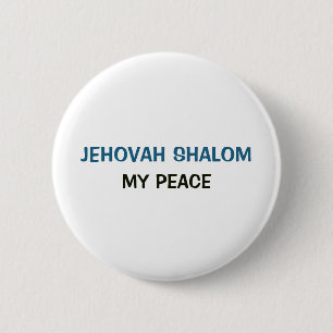 Weißer Button - Jehova Schalom Mein Frieden