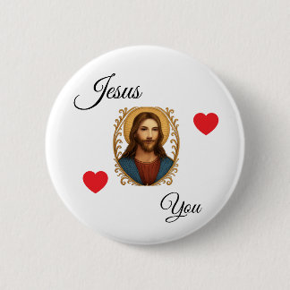 Weißer Button - Jesus liebt dich