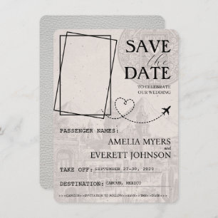 Weißer Cancun-Pass Save the Date