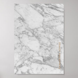 Weißer Carrara-Marmor Gold Klassisch Personalisier Poster
