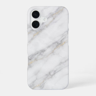 Weißer Carrara-Marmor mit Champagner-Goldadern iPhone 16 Hülle