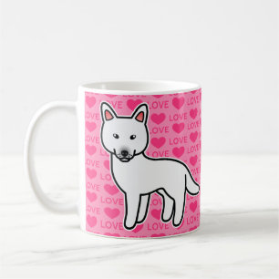 Weißer Cartoon Sibirische Liebe Husky Kaffeetasse