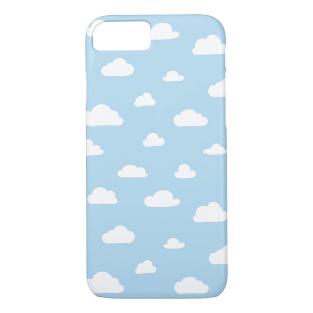 Weißer Cartoon Wolken auf blauem Hintergrund Case-Mate iPhone Hülle (Rückseite)