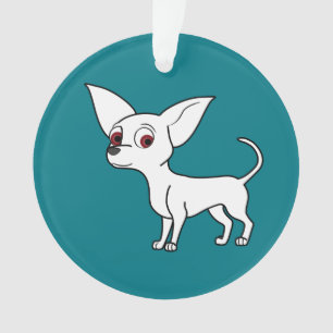 Weißer Chihuahua mit dem kurzen Haar Ornament