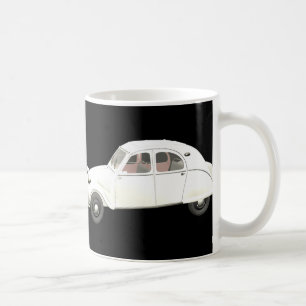 Weißer Citroen 2CV Kaffeetasse