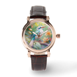 Weißer Crew Aquamariner Wing Fantasy Bird Armbanduhr