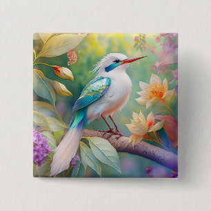 Weißer Crew Aquamariner Wing Fantasy Bird Button