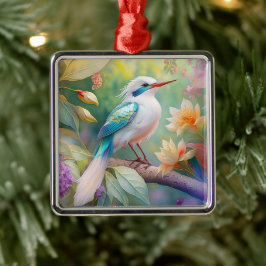 Weißer Crew Aquamariner Wing Fantasy Bird Ornament Aus Metall