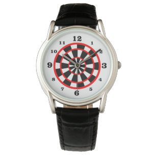 Weißer Dartboard-Stil nummeriert Armbanduhr