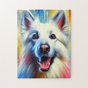 Weißer Deutscher Schäferhund Acryl Druck Hundelieb