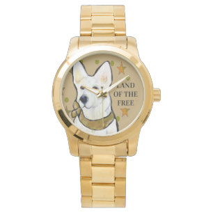 WEIßER DEUTSCHER SCHÄFERHUND ARMBANDUHR