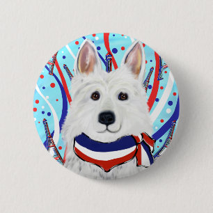 Weisser Deutscher Schäferhund Button