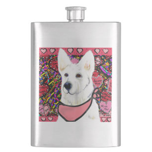 Weißer Deutscher Schäferhund Flachmann