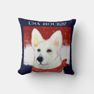 Weißer Deutscher Schäferhund Kissen