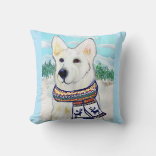 Weißer Deutscher Schäferhund Kissen