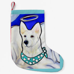 Weisser Deutscher Schäferhund Kleiner Weihnachtsstrumpf