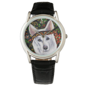 WEIßER DEUTSCHER SCHÄFERHUND  MEXIKO ARMBANDUHR