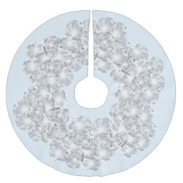 Weißer Diamant auf hellpastellblauem Sparkon Polyester Weihnachtsbaumdecke