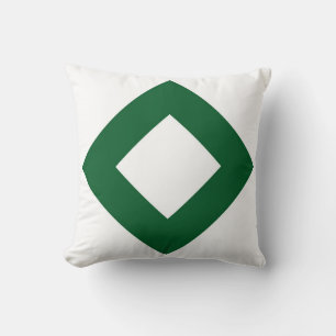 Weißer Diamant, feine grüne Grenze Kissen