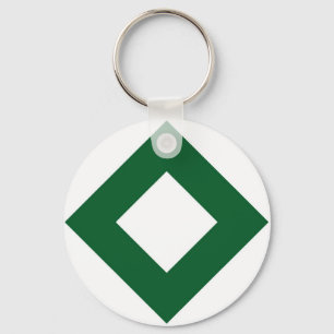 Weißer Diamant, feine grüne Grenze Schlüsselanhänger