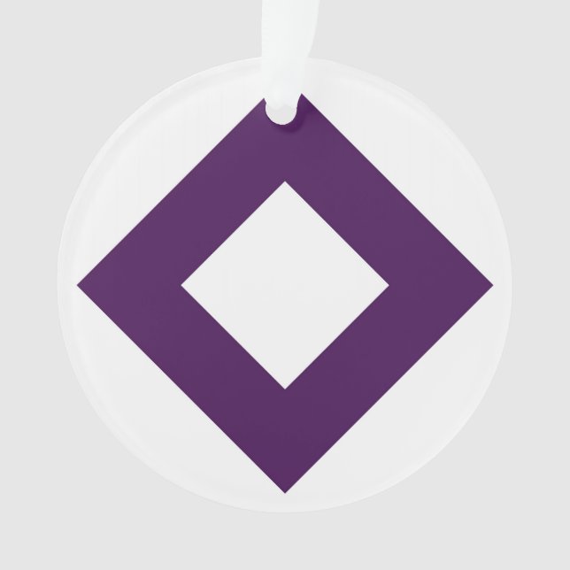 Weißer Diamant, feine Lila Grenze Ornament (Vorderseite)