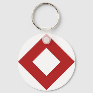 Weißer Diamant, feine rote Grenze Schlüsselanhänger