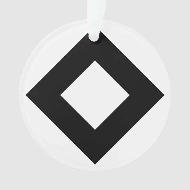 Weißer Diamant, feine schwarze Grenze Ornament (Vorderseite)