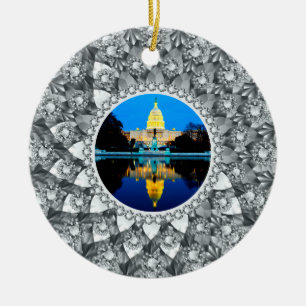 Weißer Diamant Foto Rahmen Keramik Ornament