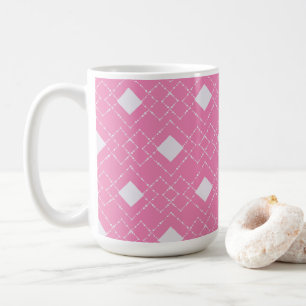 Weißer Diamant rosa Hintergrund Kaffeetasse