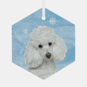 Weißer Dochtier Ornament Aus Glas