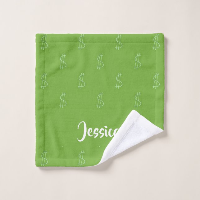 Weißer Dollar-Zeichen für grün Waschlappen (Waschlappen)