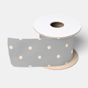 Weißer Dot Grauer Hintergrund Eleganter Polka Dot Satinband