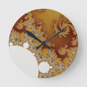 Weißer Drache - Fraktal-Kunst Runde Wanduhr
