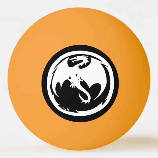 Weißer Drachengelber Glanz 1 Stern Tischtennisball (Vorderseite)