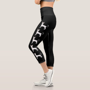 Weißer Drahthaar-Ibiza-Hund Süße Cartoon-Hunde Capri Leggings