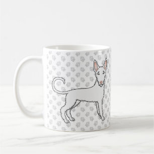 Weißer drahthaariger Ibizan Hound Cartoon-Hund & P Kaffeetasse