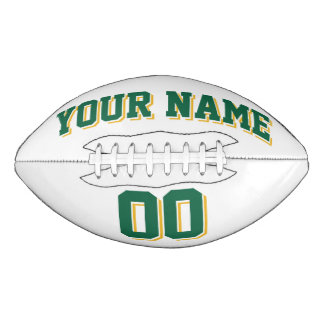 WEISSER DUNKEL GREEN UND GOLD Custom Football