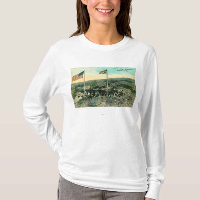 Weißer Durchlauf mit Russen und amerikanischen T-Shirt (Vorderseite)