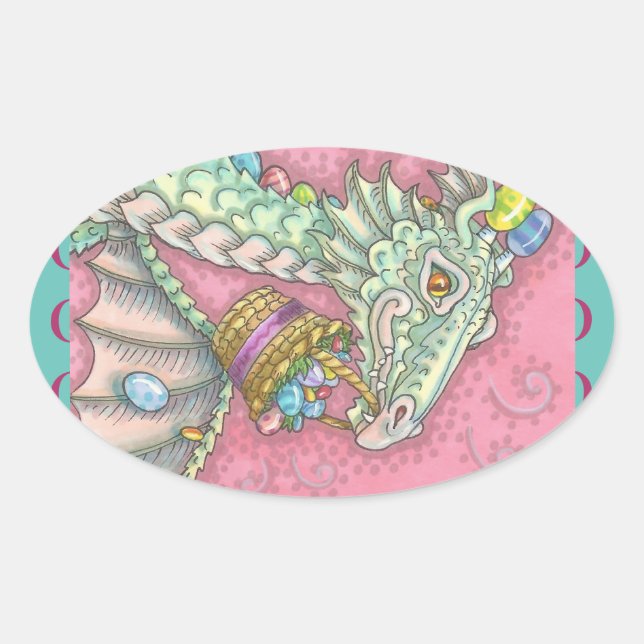 WEISSER EASTER EGG DRAGON FANTASY STICKERS Sheet (Vorderseite)
